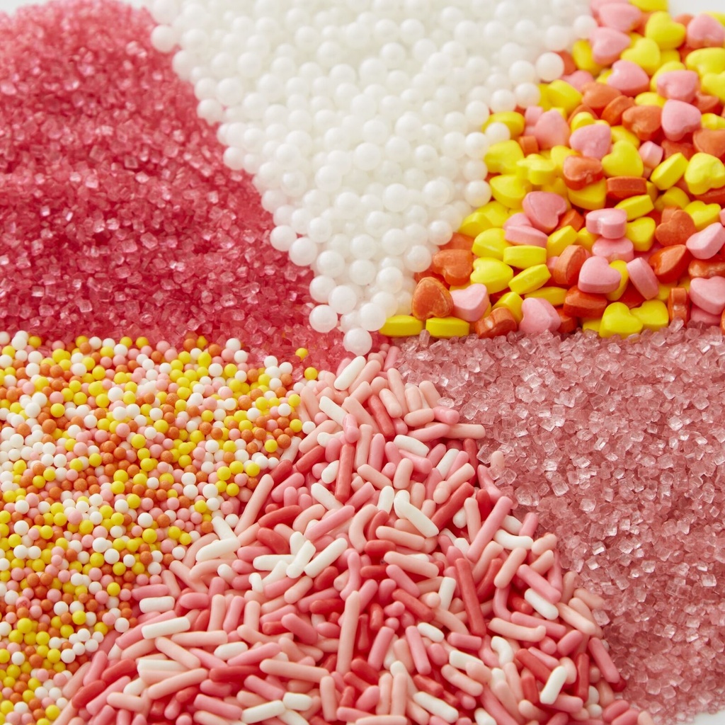 Wilton Pink  Yellow and White 6-Cell Sprinkle Mix  7.30 Oz.