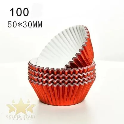 #PK2596 - Foil Cupcake Liners 100ct - Red