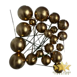 #CT1033 - Faux Ball Toppers 20ct - Gold