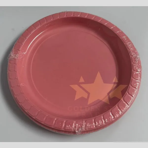 #PS7514 - Plastic Party Tea Plates 7" - Light Pink 10ct