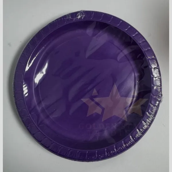 #PS1440 - Plastic Party Tea Plates 7" - Dark Purple 10ct