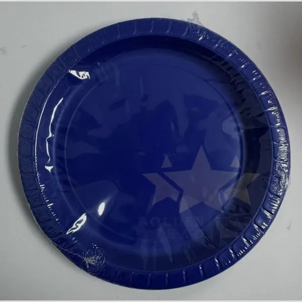 #PS0409 - Plastic Party Tea Plates 7" - Dark Blue 10ct