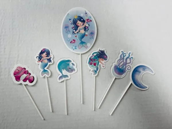 #CT8048 - Mermaid Cake Toppers Set