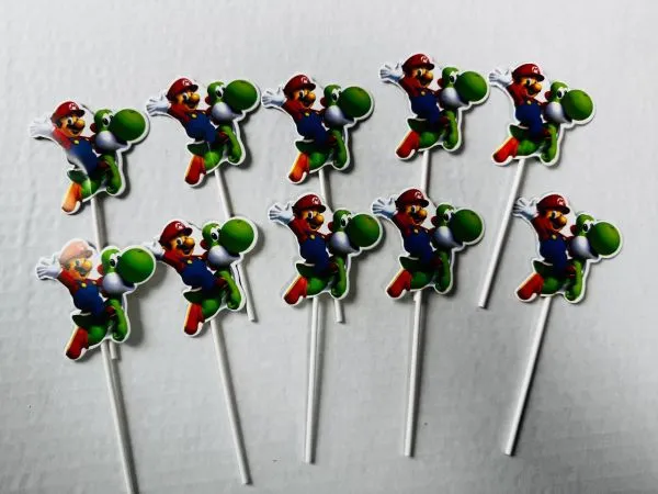 #CT1190 - Mario Cupcake Toppers Set