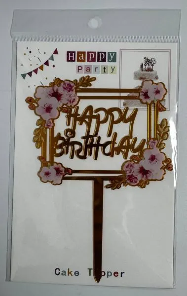 #CT2275 - Acrylic Happy Birthday Cake Topper