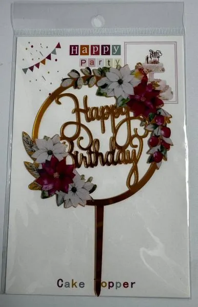 #CT2661 - Acrylic Happy Birthday Cake Topper