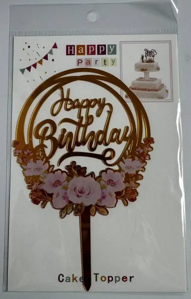#CT0324 - Acrylic Happy Birthday Cake Topper