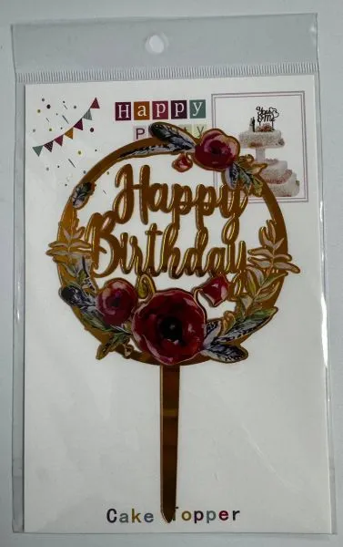 #CT9484 - Acrylic Happy Birthday Cake Topper