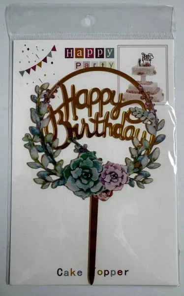 #CT7653 - Acrylic Happy Birthday Cake Topper