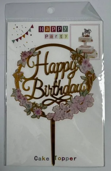 #CT6689 - Acrylic Happy Birthday Cake Topper