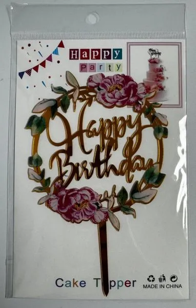 #CT8800 - Acrylic Happy Birthday Cake Topper