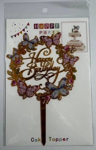 #CT6770 - Acrylic Happy Birthday Cake Topper