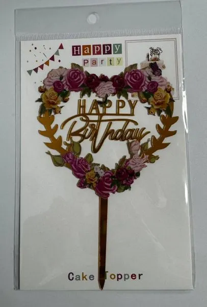 #CT2942 - Acrylic Happy Birthday Cake Topper