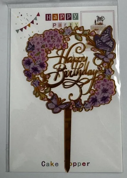 #CT0167 - Acrylic Happy Birthday Cake Topper