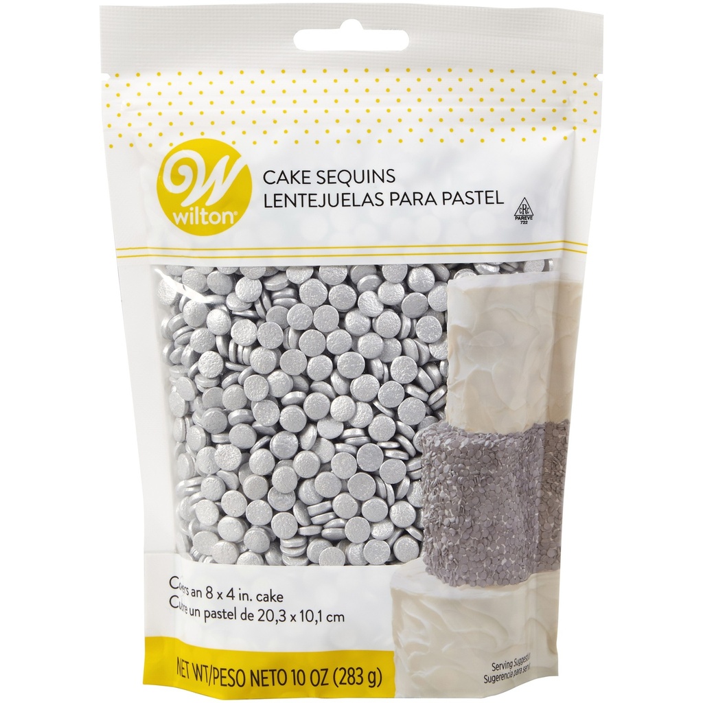 #CS8635 - Wilton Silver Cake Sequins 10 Oz (283g)