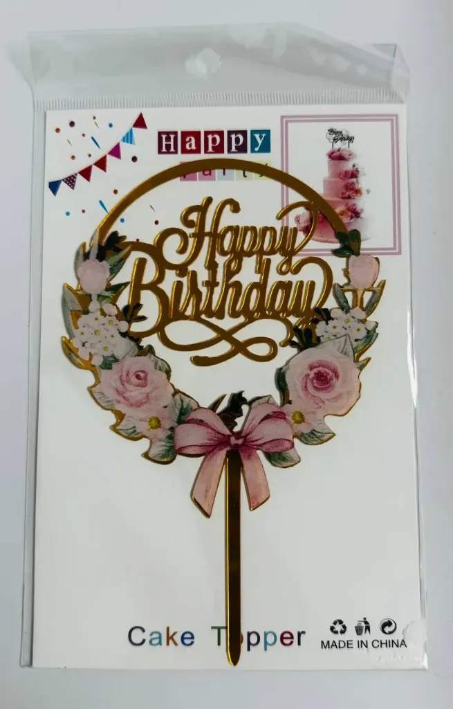 #CT5987 - Acrylic Happy Birthday Cake Topper