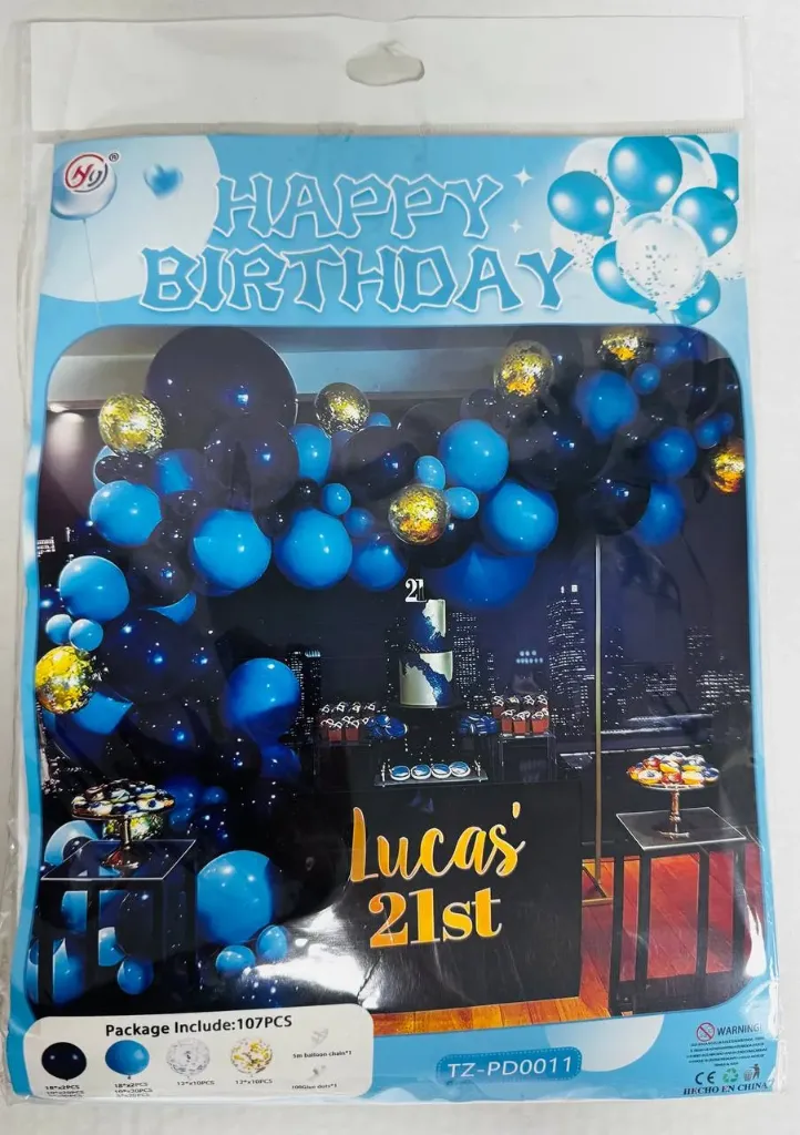 #PS8570 - Blue & Gold Balloon Set (107ct)