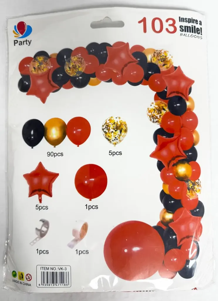 #PS0761 - Red & Black Balloon Set (103ct)