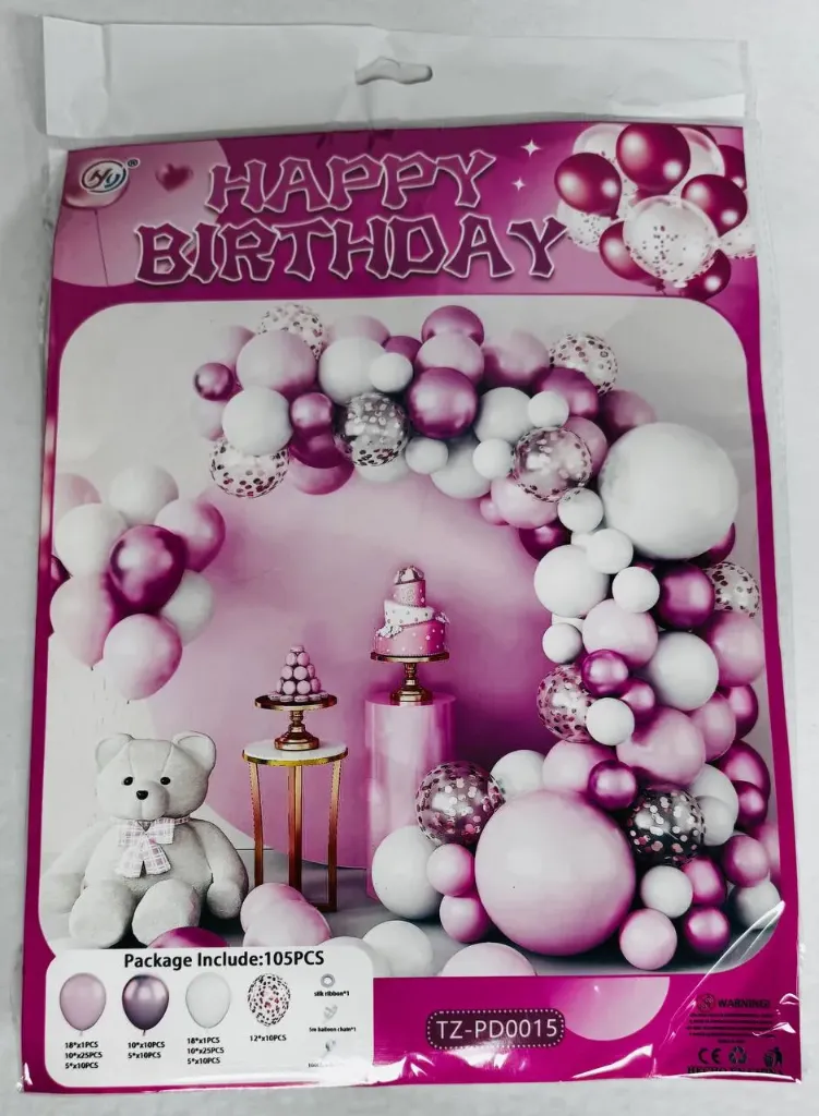 #PS8160 - Pink & White Balloon Set (105ct)