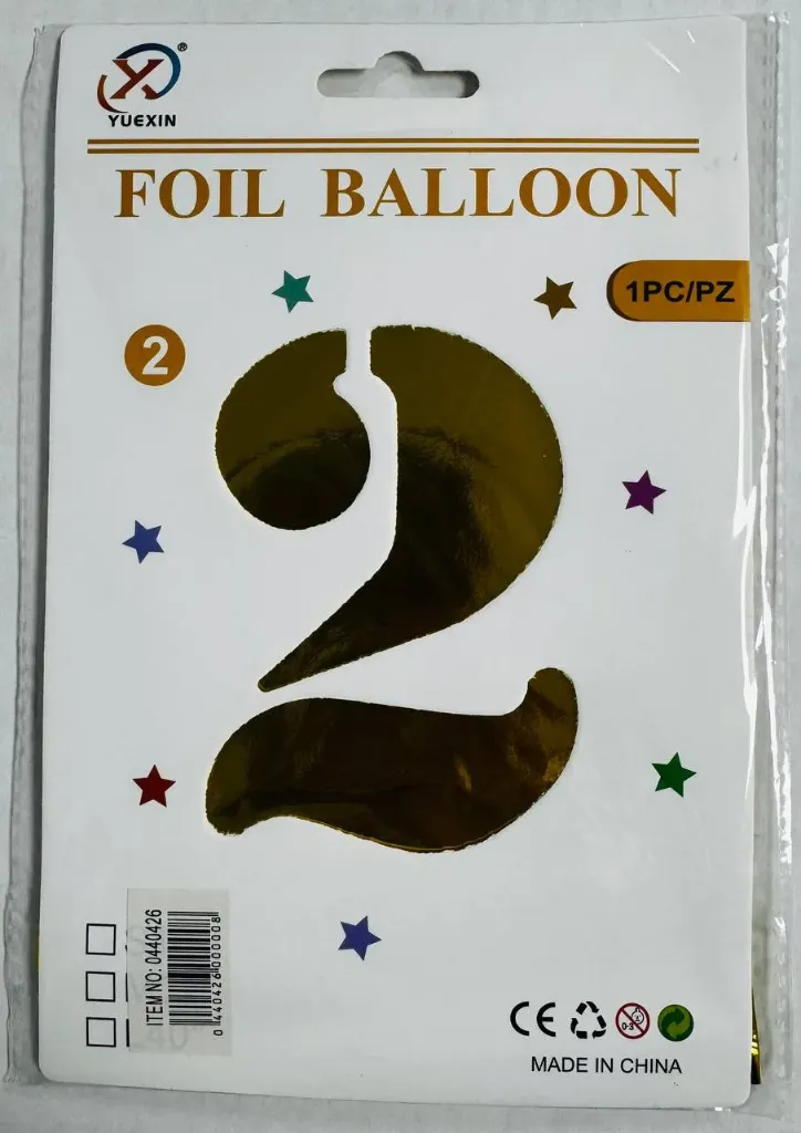 #PS1024 - 32" Medium Gold Number Foil Balloon - 2