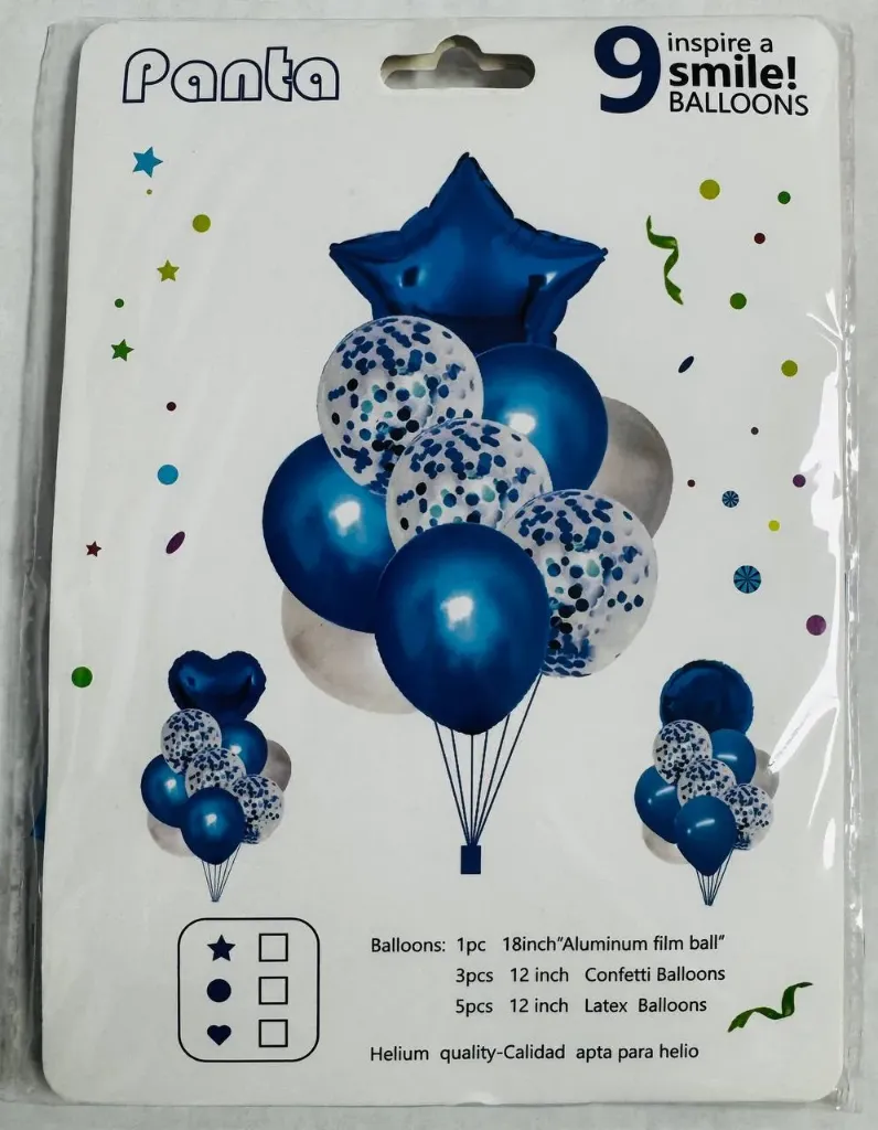 #PS7651 - 9pc Balloon Set - Blue