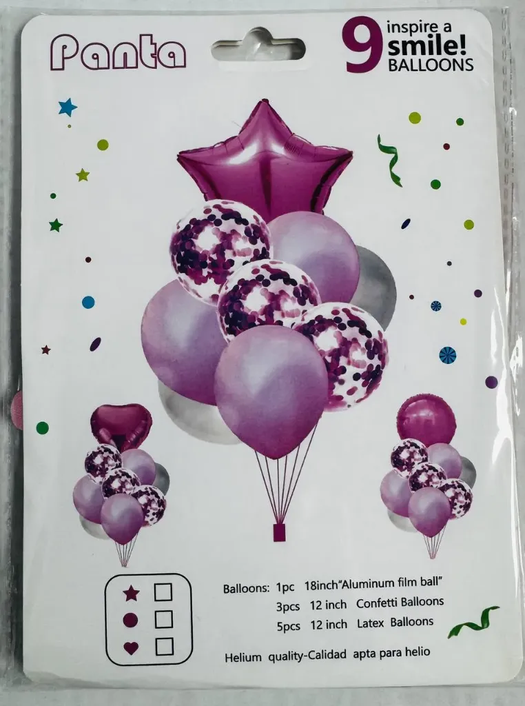 #PS2688 - 9pc Balloon Set - Pink