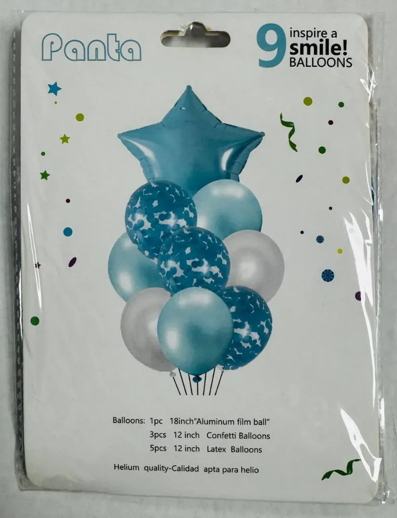 #PS9417 - 9pc Balloon Set - Light Blue
