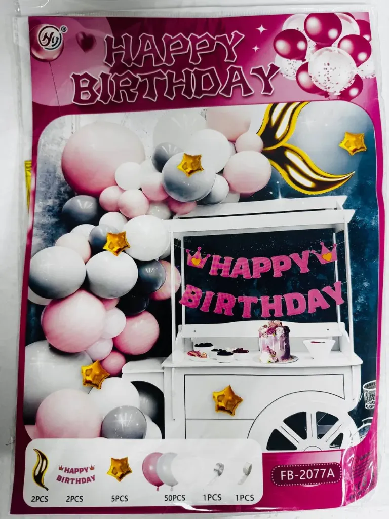 #PS3655 - Happy Birthday Mermaid Balloon Set