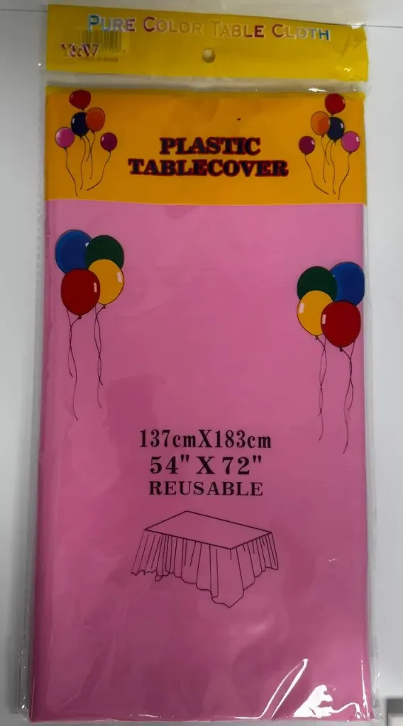 #PS3754 - Plastic Tablecover - Pink 54"x72"