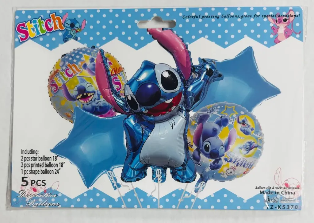 #PS2402 - Stitch Foil Balloon Set 5ct