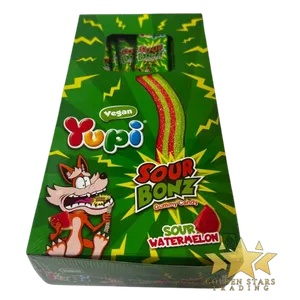#CN8698 - Yupi Sour Bonz Gummy Candy - Sour Watermelon 36x10g