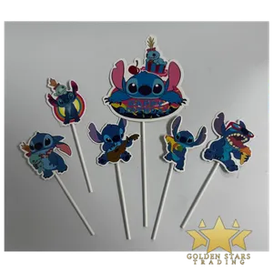 #CT1547 - Happy Birthday Stitch Cake Toppers Set