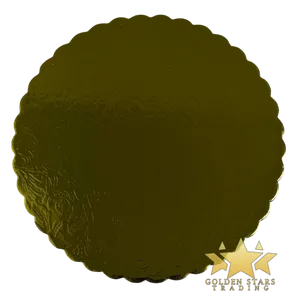 #PK9209 - 4.5" Gold Scalloped Edge Round Cake Board 3mm