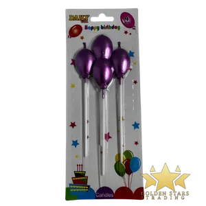 #PS4608 - 4 Pcs Blue Balloon Candles