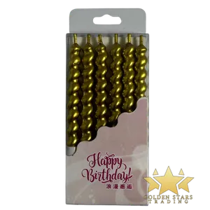 #PS1126 - 6 Pcs Gold Twist Candles