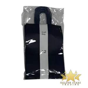 #PS5767 - Kraft Paper Bag with Handle - Dark Blue (12ct) - Small