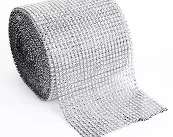 #PS9937 - Silver Diamond Mesh Ribbon - 1 Yard