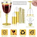 #PS2865 - 6 pcs Gold Wine Glass (Plastic)