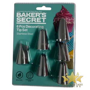 #HH7185 - Baker's Secret 6 Pcs Decorating Tip Set
