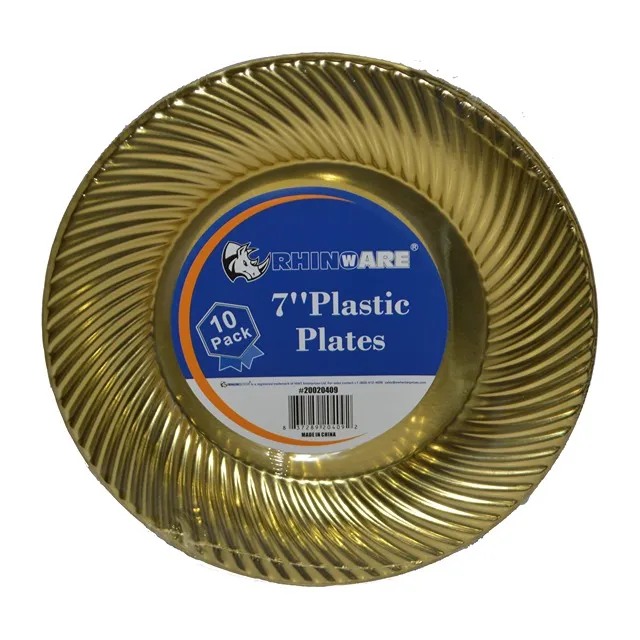 #PS4092 - 7" Gold Plastic Tea Plates (10ct)