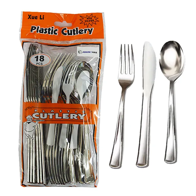 #PS5880 - Silver Plastic Cutlery Set (18ct)