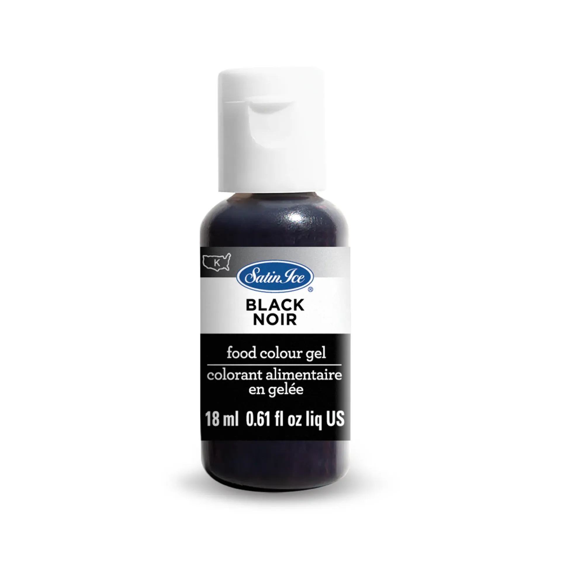 Satin Ice, Food Colour Gel 0.61 Oz (18ml) - Black