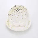 #PS4632 - 9" White Paper Plates with Gold Foil Polka Dots (10ct)