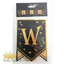 #PS3060 - Welcome Party Banner - Black and Gold