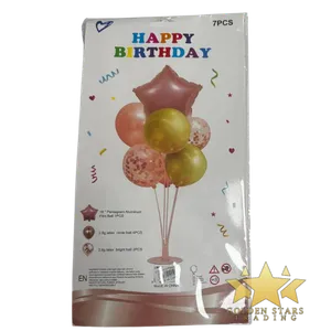 #PS9050 - 7 pcs Heart Balloon Set with Stand - Pink
