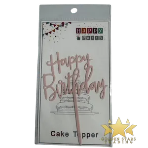 #CT6723 - Happy Birthday Cake Topper - Pink