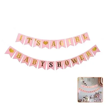 #PS9837 - It's A Girl Baby Shower Party Banner
