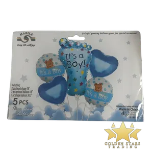 #PS8867 - 5 Pcs It's A Boy Foil Balloon Set - Foot