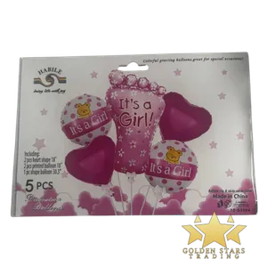 #PS0373 - 5 Pcs It's A Girl Foil Balloon Set - Foot