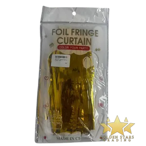 #PS5973 - Metallic Foil Fringe Curtain - Gold